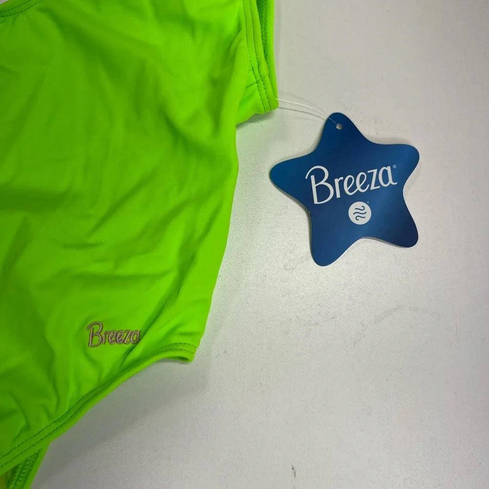 Breeza Maillot One Piece Swimsuit in Lime Green New With Tags Size Small - Picture 4 of 10